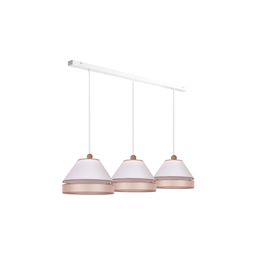 Duolla - Lámpara colgante AVIGNON 3xE27/15W/230V blanco/beige