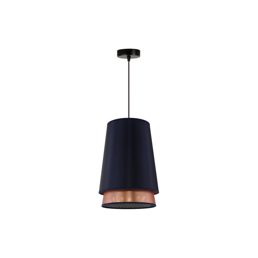 Duolla - Lámpara colgante BELL SHINY 1xE27/15W/230V azul/cobre