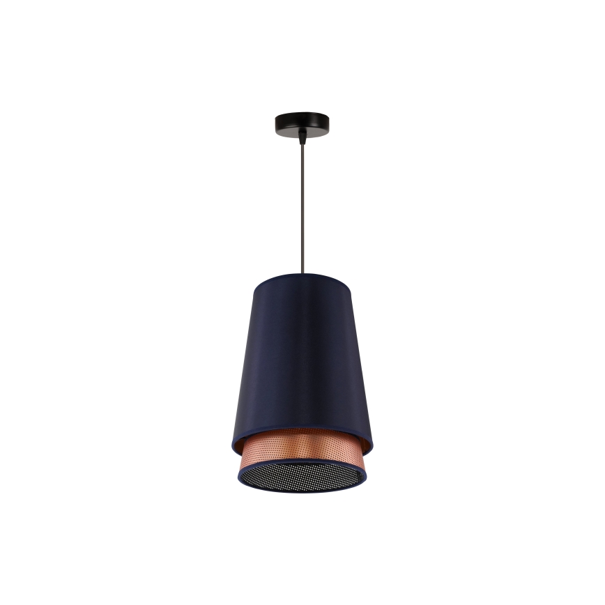Duolla - Lámpara colgante BELL SHINY 1xE27/15W/230V azul/cobre