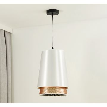 Duolla - Lámpara colgante BELL SHINY 1xE27/15W/230V blanco/cobre