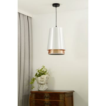 Duolla - Lámpara colgante BELL SHINY 1xE27/15W/230V blanco/cobre