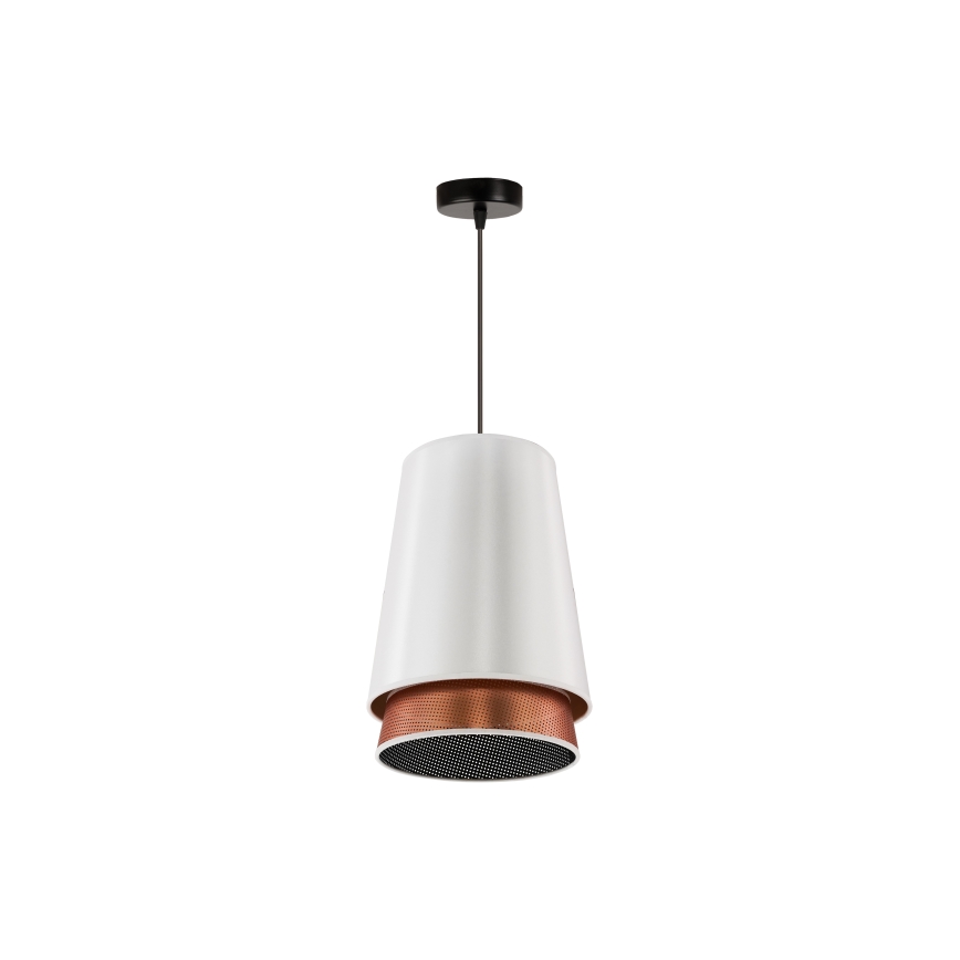 Duolla - Lámpara colgante BELL SHINY 1xE27/15W/230V blanco/cobre