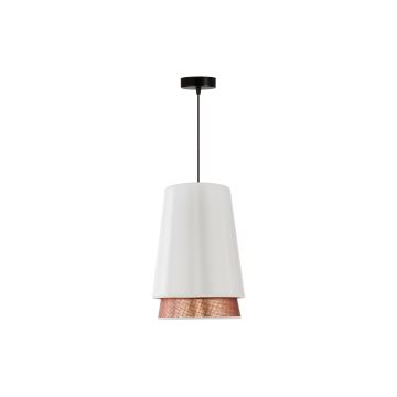 Duolla - Lámpara colgante BELL SHINY 1xE27/15W/230V blanco/cobre