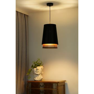 Duolla - Lámpara colgante BELL SHINY 1xE27/15W/230V negro/cobre