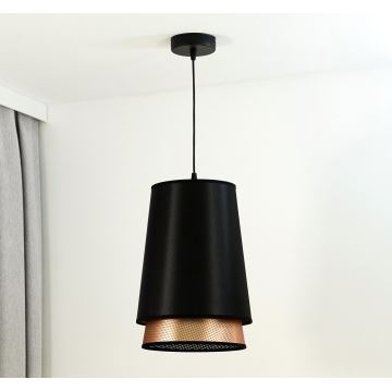 Duolla - Lámpara colgante BELL SHINY 1xE27/15W/230V negro/cobre