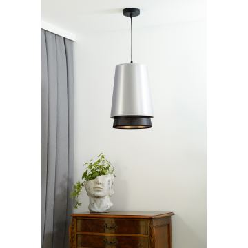 Duolla - Lámpara colgante BELL SHINY 1xE27/15W/230V plata/negro