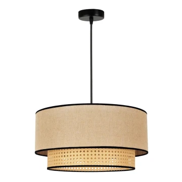 Duolla - Lámpara colgante BOHO 1xE27/15W/230V beige/ratán