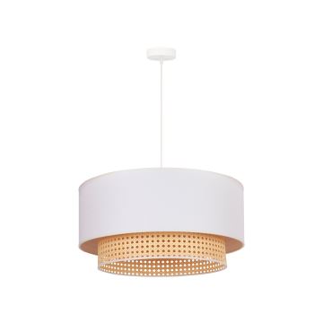 Duolla - Lámpara colgante BOHO 1xE27/15W/230V diá. 60 cm color crema/ratán