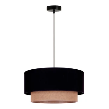 Duolla - Lámpara colgante BOHO 1xE27/15W/230V negro/marrón