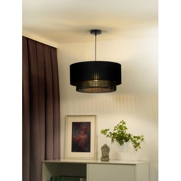 Duolla - Lámpara colgante BOHO RATTAN 1xE27/15W/230V negro