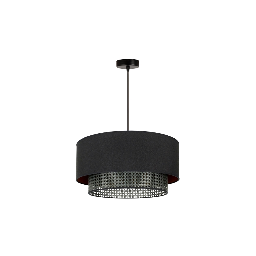 Duolla - Lámpara colgante BOHO RATTAN 1xE27/15W/230V negro