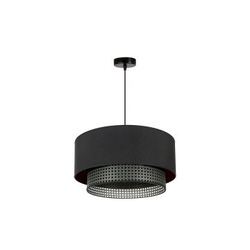 Duolla - Lámpara colgante BOHO RATTAN 1xE27/15W/230V negro