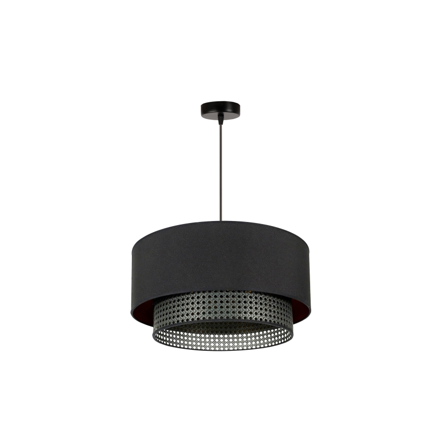 Duolla - Lámpara colgante BOHO RATTAN 1xE27/15W/230V negro