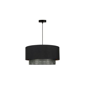 Duolla - Lámpara colgante BOHO RATTAN 1xE27/15W/230V negro