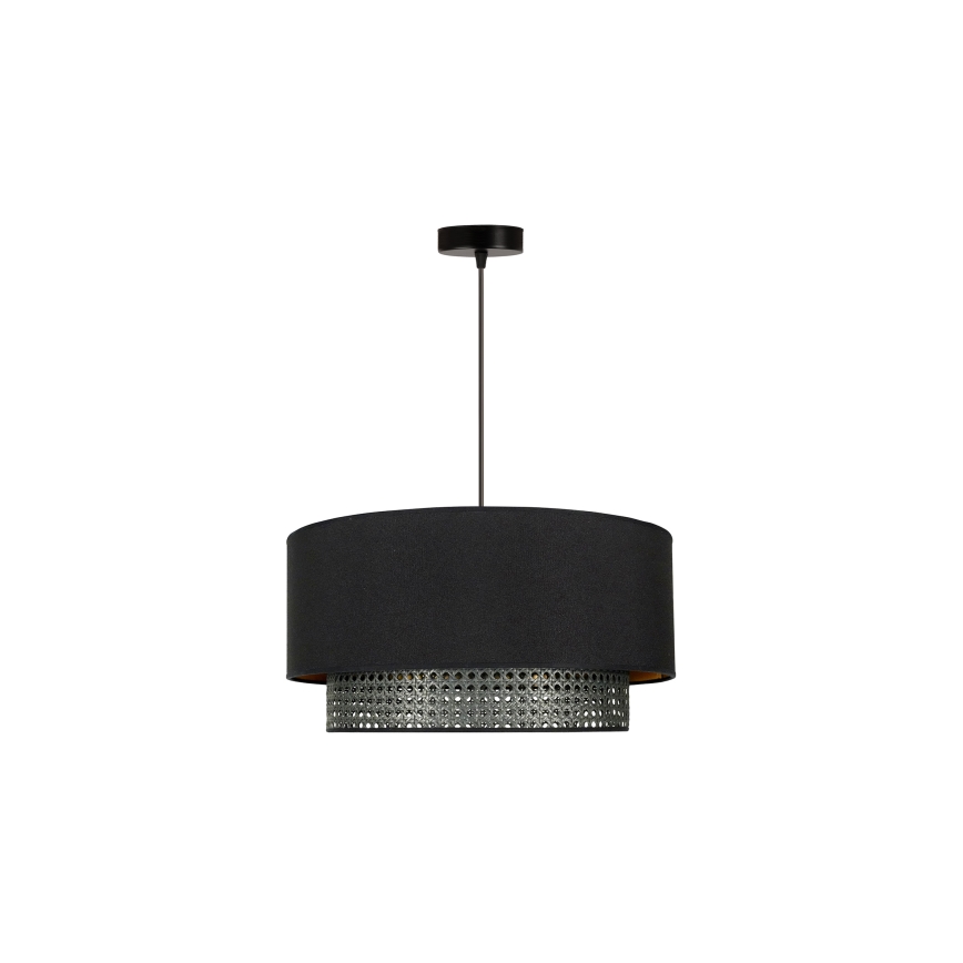 Duolla - Lámpara colgante BOHO RATTAN 1xE27/15W/230V negro