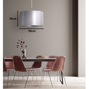 Duolla - Lámpara colgante CANNES 1xE27/15W/230V diá. 50 cm plata