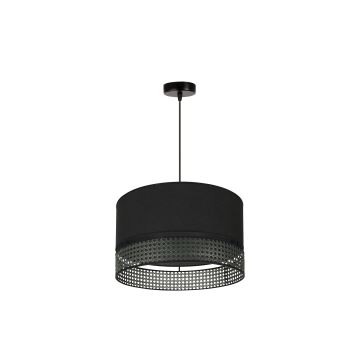 Duolla - Lámpara colgante DOUBLE RATTAN 1xE27/15W/230V negro