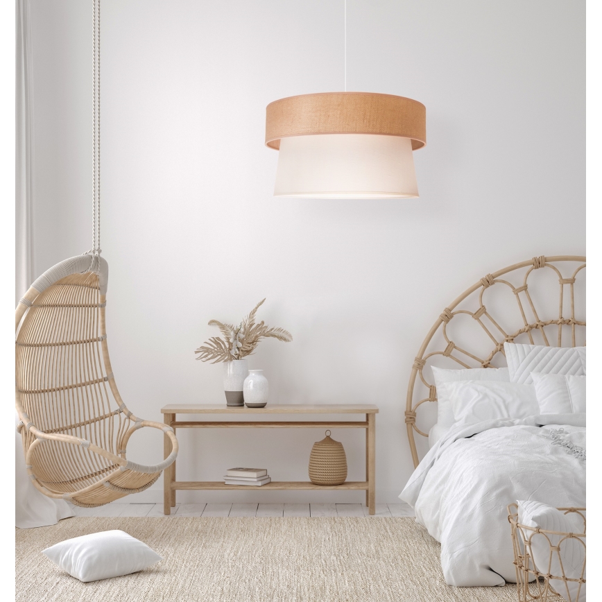 Duolla - Lámpara colgante ETNIC 1xE27/40W/230V crema/beige