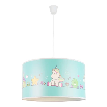 Duolla - Lámpara colgante infantil UNICORN 1xE27/15W/230V