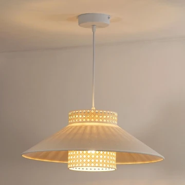 Duolla - Lámpara colgante RIO RATTAN 1xE27/15W/230V beige/ratán