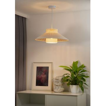 Duolla - Lámpara colgante RIO RATTAN 1xE27/15W/230V beige/ratán