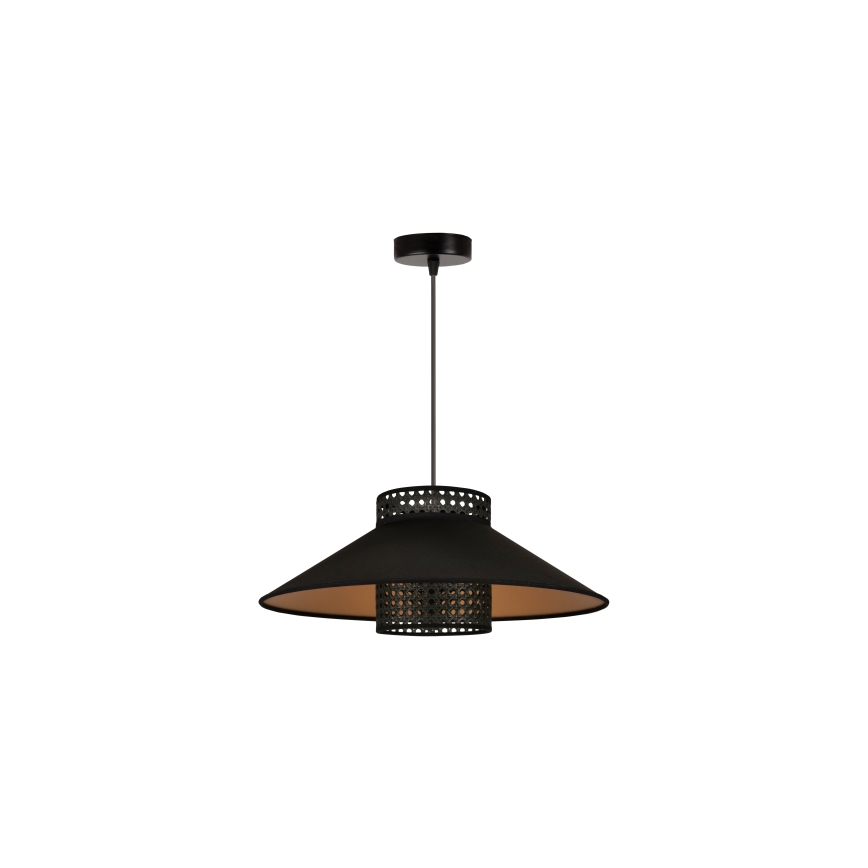 Duolla - Lámpara colgante RIO RATTAN 1xE27/15W/230V negro/dorado