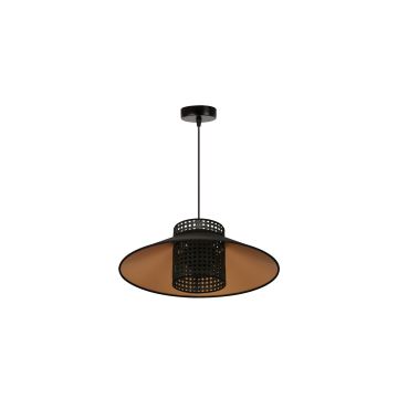 Duolla - Lámpara colgante RIO RATTAN 1xE27/15W/230V negro/dorado