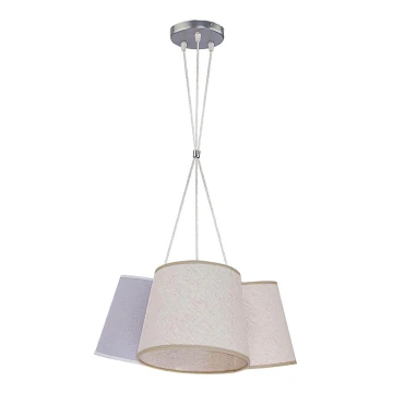 Duolla - Lámpara colgante ROSSA 3xE27/40W/230V beige/gris