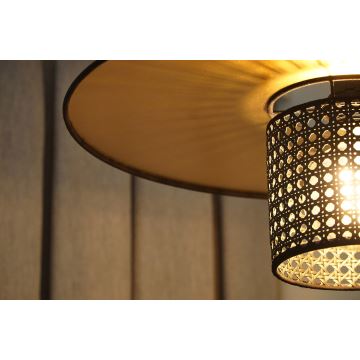 Duolla - Lámpara colgante TOKYO RATTAN 1xE27/15W/230V dorado/negro