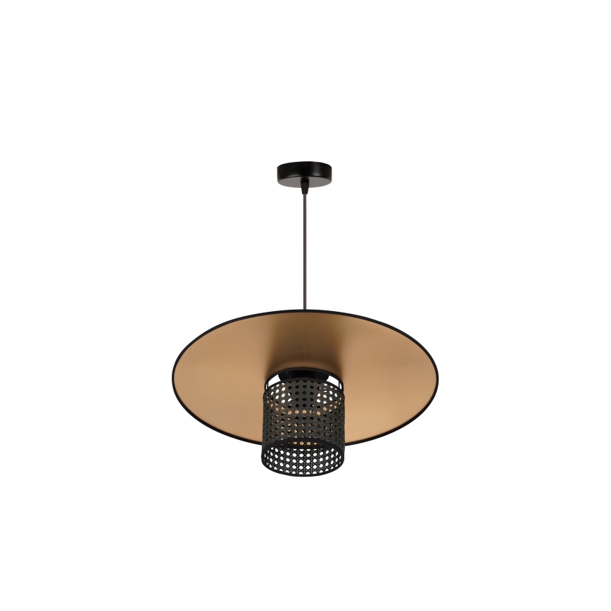 Duolla - Lámpara colgante TOKYO RATTAN 1xE27/15W/230V dorado/negro