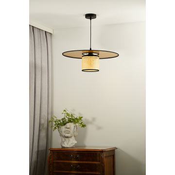 Duolla - Lámpara colgante TOKYO RATTAN 1xE27/15W/230V dorado/ratán