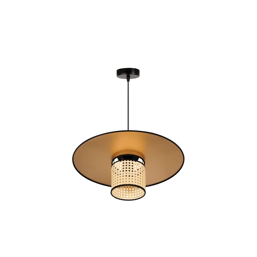 Duolla - Lámpara colgante TOKYO RATTAN 1xE27/15W/230V dorado/ratán