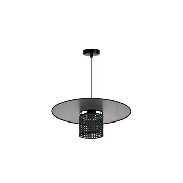 Duolla - Lámpara colgante TOKYO RATTAN 1xE27/15W/230V negro/plata