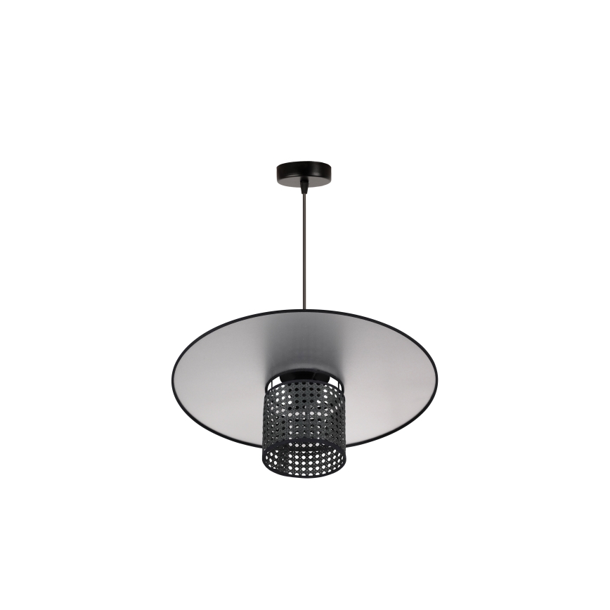 Duolla - Lámpara colgante TOKYO RATTAN 1xE27/15W/230V negro/plata