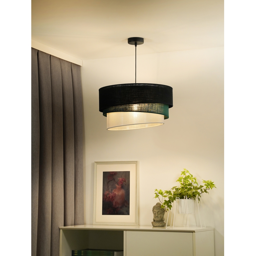 Duolla - Lámpara colgante TRIO 1xE27/15W/230V negro/verde/blanco