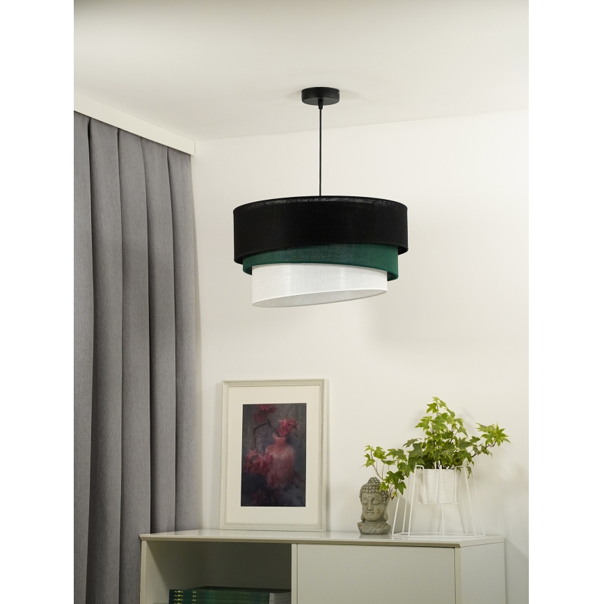 Duolla - Lámpara colgante TRIO 1xE27/15W/230V negro/verde/blanco