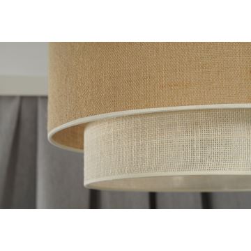 Duolla - Lámpara colgante YUTE BOHO 3xE27/15W/230V diá. 60 cm marrón/gris