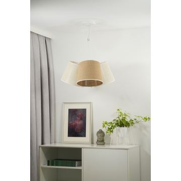 Duolla - Lámpara colgante YUTE ROSSA 3xE27/15W/230V gris/marrón