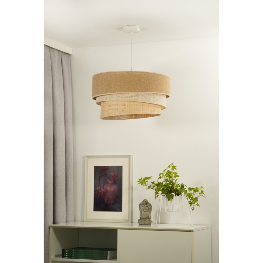 Duolla - Lámpara colgante YUTE TRIO 1xE27/15W/230V diá. 45 cm marrón/gris/beige