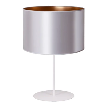 Duolla - Lámpara de mesa CANNES 1xE14/15W/230V 20 cm plata/cobre/blanco