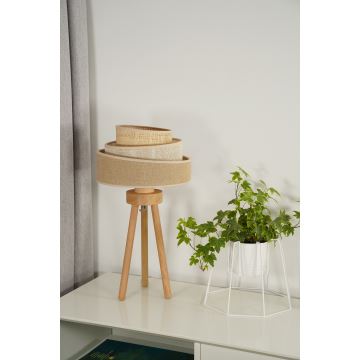 Duolla - Lámpara de mesa YUTE TRIO 1xE27/15W/230V marrón/gris/beige