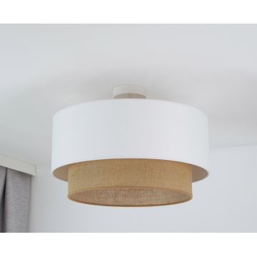 Duolla - Lámpara de techo  BOHO 1xE27/15W/230V diá. 45 cm blanco/marrón