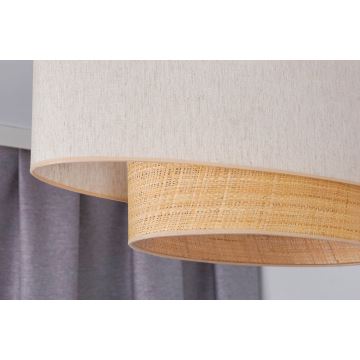 Duolla - Lámpara de techo DOUBLE OVAL NATURE 2xE27/15W/230V color crema/beige