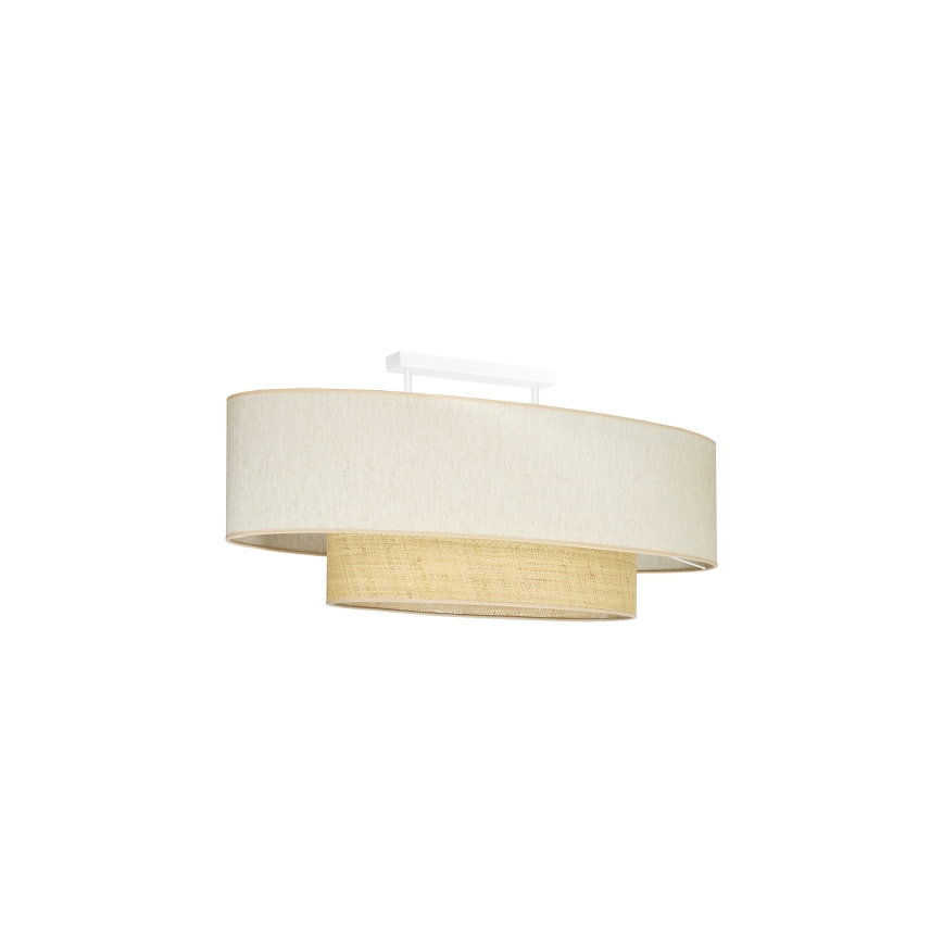 Duolla - Lámpara de techo DOUBLE OVAL NATURE 2xE27/15W/230V color crema/beige