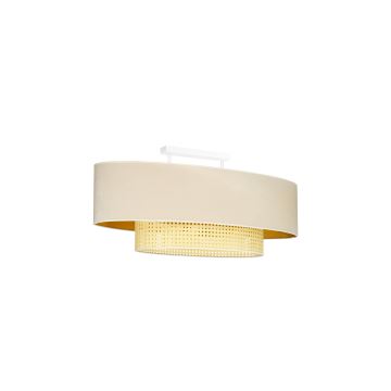 Duolla - Lámpara de techo DOUBLE OVAL RATTAN 2xE27/15W/230V color crema/ratán