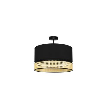 Duolla - Lámpara de techo DOUBLE RATTAN 1xE27/15W/230V negro/beige