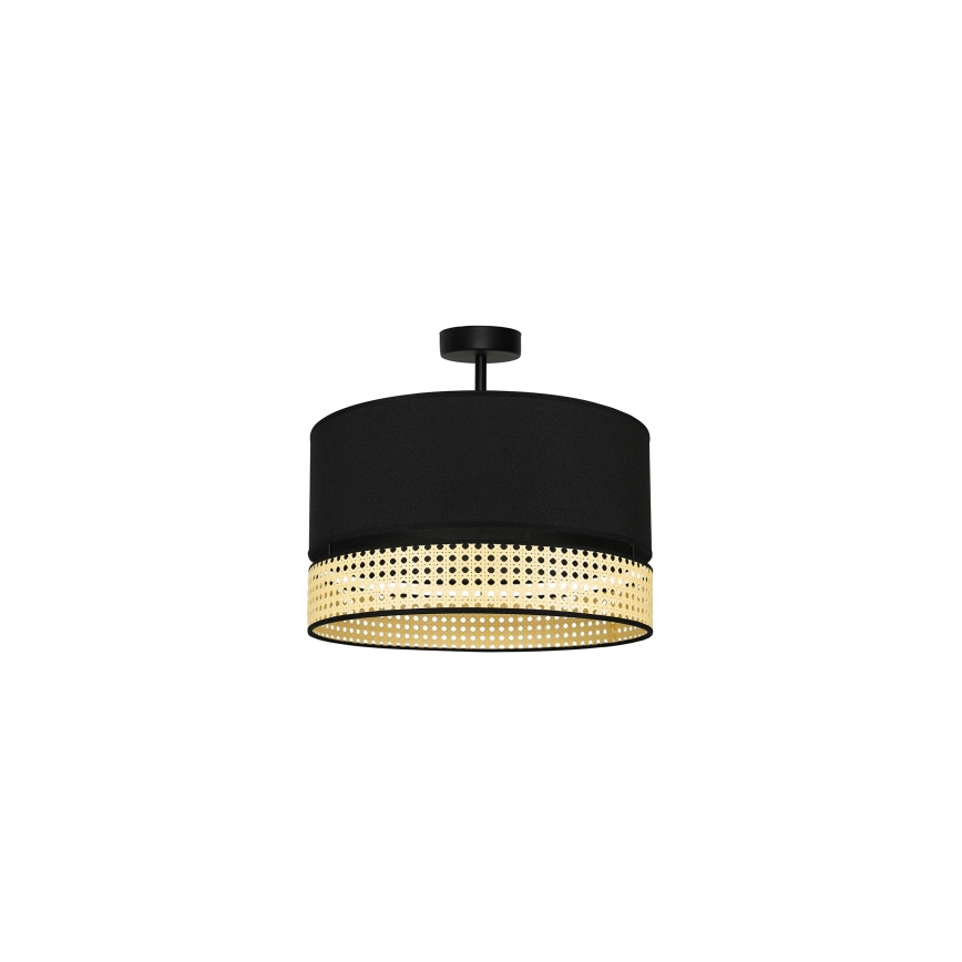 Duolla - Lámpara de techo DOUBLE RATTAN 1xE27/15W/230V negro/beige