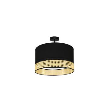 Duolla - Lámpara de techo DOUBLE RATTAN 1xE27/15W/230V negro/beige