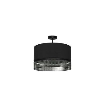 Duolla - Lámpara de techo DOUBLE RATTAN 1xE27/15W/230V negro
