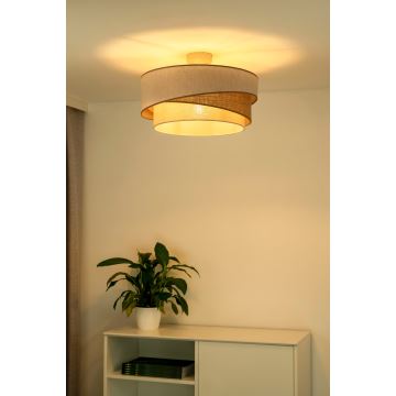 Duolla - Lámpara de techo KOBO 1xE27/15W/230V diá. 45 cm beige/marrón/blanco